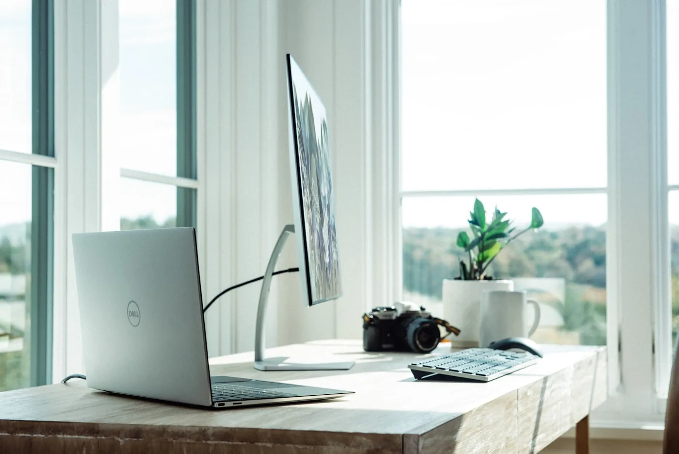 Hybrid team member working securely from home