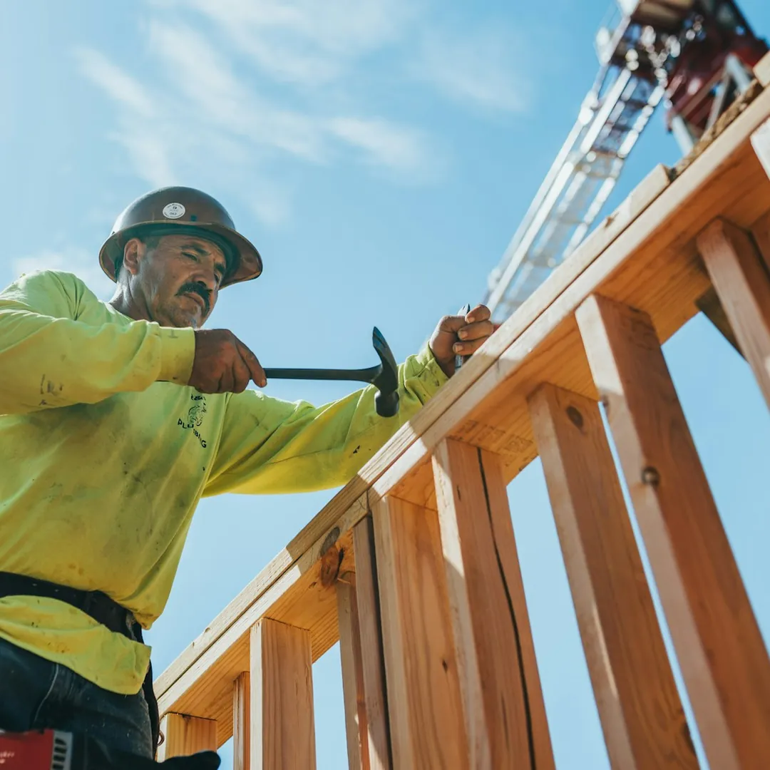 A construction worker on a building site, representing the Clyde and Cranbourne West construction sector. Managed IT for Cranbourne, Clyde and Botanic Ridge businesses.